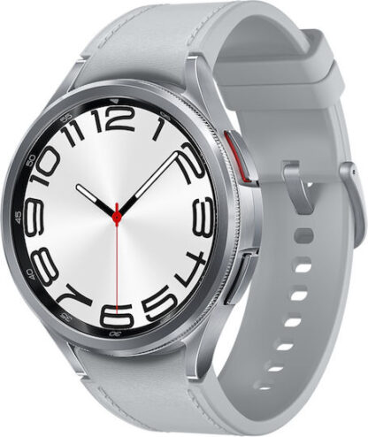Samsung Galaxy Watch6 Classic Bluetooth Stainless Steel 47mm Αδιάβροχο με Παλμογράφο (Silver)