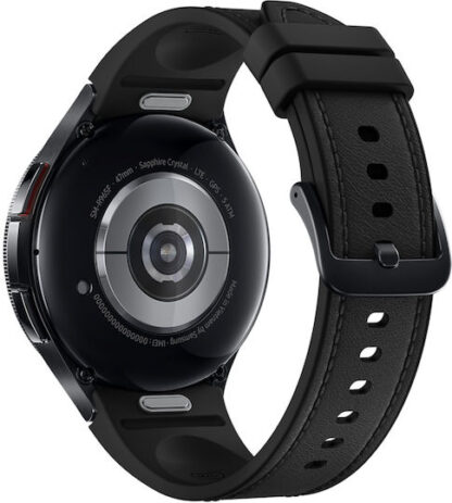 Samsung Galaxy Watch6 Classic LTE Stainless Steel 47mm Αδιάβροχο με eSIM και Παλμογράφο (Μαύρο)