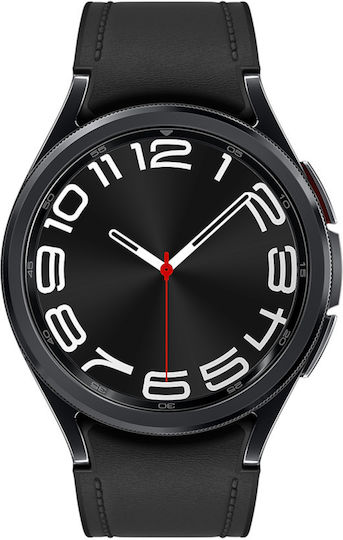 Samsung Galaxy Watch6 Classic Bluetooth Stainless Steel 43mm Αδιάβροχο με Παλμογράφο (Μαύρο)