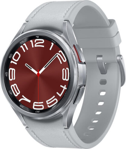 Samsung Galaxy Watch6 Classic LTE Stainless Steel 43mm Αδιάβροχο με eSIM και Παλμογράφο (Ασημί)
