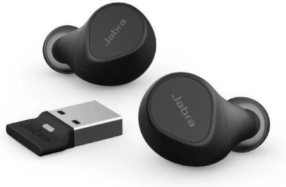 Jabra Evolve2 Buds USB-A MS Bluetooth Handsfree Ακουστικά με Αντοχή στον Ιδρώτα και Θήκη Φόρτισης Μαύρα