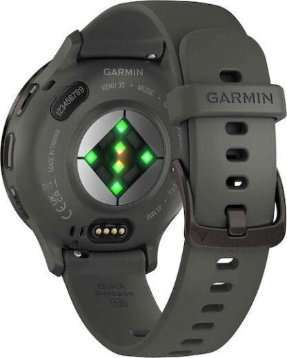 Garmin Venu 3S Stainless Steel 41mm Αδιάβροχο Smartwatch με Παλμογράφο (Slate Stainless Steel Bezel with Pebble Gray Case and Silicone Band)