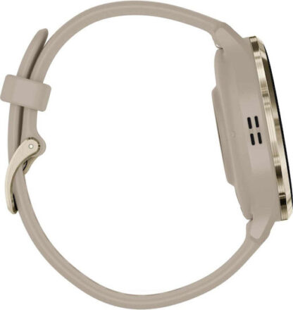 Garmin Venu 3S Stainless Steel 41mm Αδιάβροχο Smartwatch με Παλμογράφο (Soft Gold Stainless Steel Bezel with French Gray Case and Silicone Band)
