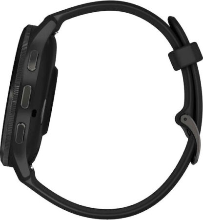 Garmin Venu 3 Stainless Steel 45mm Αδιάβροχο Smartwatch με Παλμογράφο (Slate Bezel With Black Silicone Band)