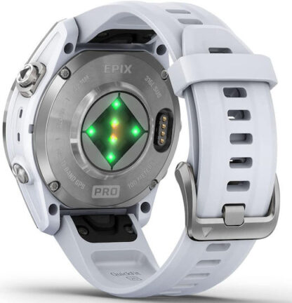 Garmin Epix Pro (Gen 2) Stainless Steel 42mm Αδιάβροχο Smartwatch με Παλμογράφο (Silver with Whitestone)