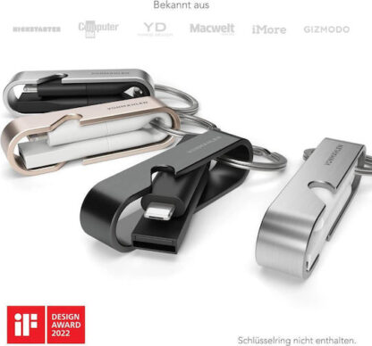 Vonmählen High Six 6in1 Spiral USB to Lightning / Type-C / micro USB Cable 2.4A Μαύρο (VO-HS-BK)