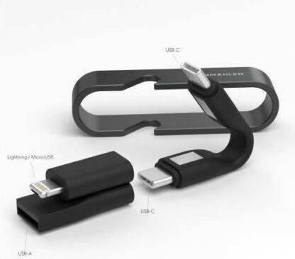 Vonmählen High Six 6in1 Spiral USB to Lightning / Type-C / micro USB Cable 2.4A Μαύρο (VO-HS-BK)