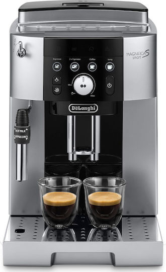 De'Longhi Magnifica S Smart Αυτόματη Μηχανή Espresso 1450W Πίεσης 15bar με Μύλο Άλεσης Ασημί