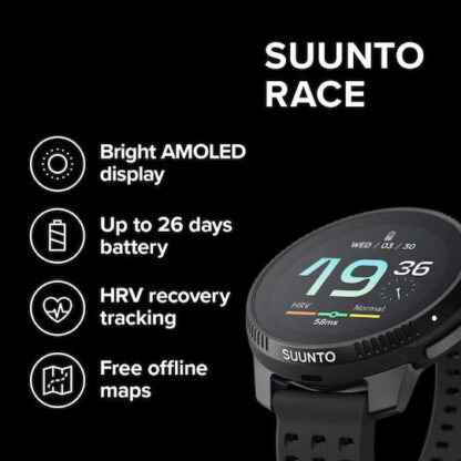 Suunto Race Titanium 49mm Αδιάβροχο Smartwatch με SIM και Παλμογράφο (Amethyst)