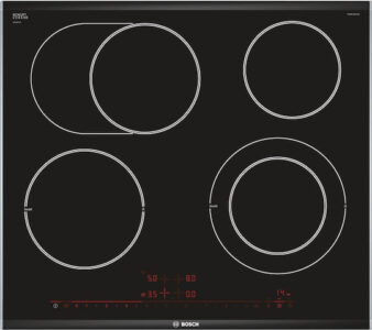 Bosch Serie 8 PKN675DP1D hob Black  Stainless steel Built-in Ceramic 4 zone(s)