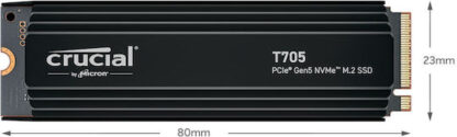 Crucial T705 with heatsink SSD 1TB M.2 NVMe PCI Express 5.0 Κωδικός: CT1000T705SSD5