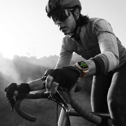 Apple Watch Ultra 2 Titanium 49mm Αδιάβροχο με eSIM και Παλμογράφο (Blue/Black Trail Loop - S/M)