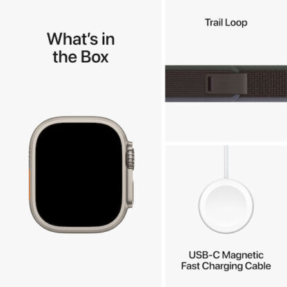 Apple Watch Ultra 2 Titanium 49mm Αδιάβροχο με eSIM και Παλμογράφο (Blue/Black Trail Loop - S/M)