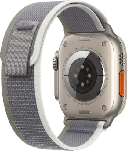 Apple Watch Ultra 2 Titanium 49mm Αδιάβροχο με eSIM και Παλμογράφο (Green/Grey Trail Loop M/L)
