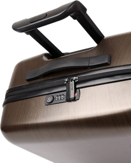 Calvin Klein Lh818sh2 Μεγάλη Βαλίτσα Ταξιδίου Σκληρή Μπρονζέ με 4 Ρόδες Ύψους 76εκ. Κωδικός: CK607-LH818SH2-BRZ-L