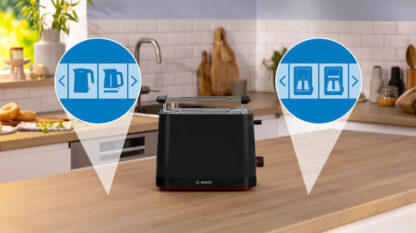 Bosch MyMoment Φρυγανιέρα 2 Θέσεων 950W Μαύρη Κωδικός: TAT3M123