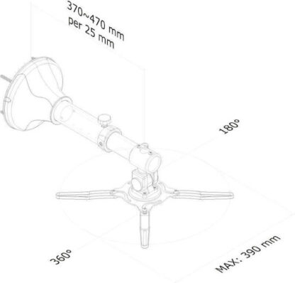 Newstar Βάση Projector Οροφής Beamer W050 με Μέγιστο Φορτίο 12kg Ασημί