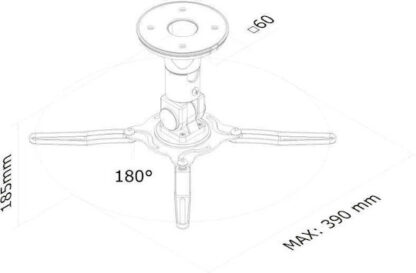 Newstar Βάση Projector Οροφής με Μέγιστο Φορτίο 10kg Μαύρη Κωδικός: BEAMER-C50