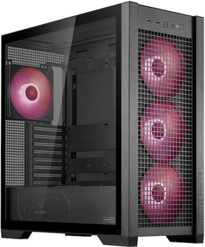 Asus TUF Gaming GT302 ARGB Midi Tower Κουτί Υπολογιστή με Πλαϊνό Παράθυρο Μαύρο