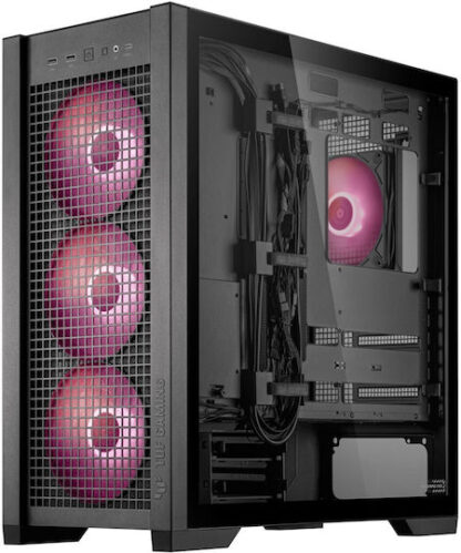 Asus TUF Gaming GT302 ARGB Midi Tower Κουτί Υπολογιστή με Πλαϊνό Παράθυρο Μαύρο