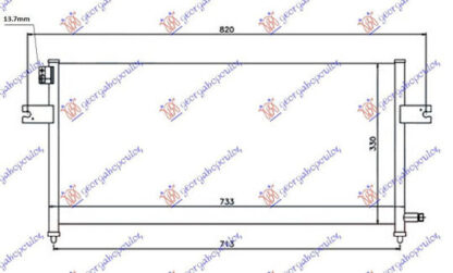Ψυγείο A C 2.4 Βενζίνη 2.5 Td Παροχη 13.7mm 700x320x16 Nissan P U D22 Navara 2wd-4wd 01-10 92110-9s600 1 Τεμ