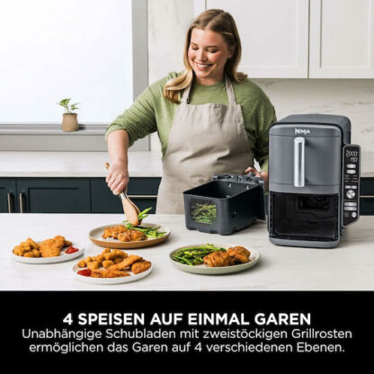 Ninja Double Stack XL Air Fryer με Διπλό Αποσπώμενο Κάδο 9.5lt Γκρι
