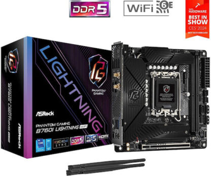ASRock B760I Lightning WiFi Motherboard Micro ATX με Intel 1700 Socket