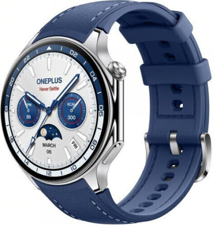 OnePlus Watch 2 Stainless Steel 47mm Αδιάβροχο με Παλμογράφο (Nordic Blue Edition)