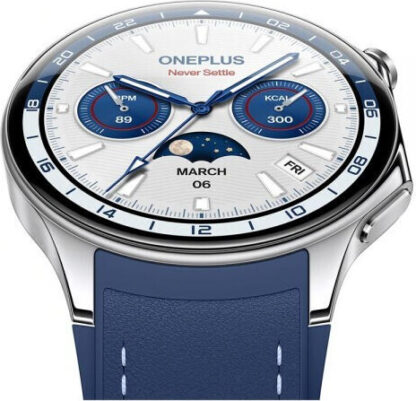 OnePlus Watch 2 Stainless Steel 47mm Αδιάβροχο με Παλμογράφο (Nordic Blue Edition)