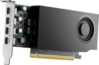 PNY NVIDIA A1000 8GB GDDR6 128-BIT  LOW PROFILE  PCIE 4.0 X8  SINGLE SLOT  4 X MINI DISPLAYPORT 1.4A  50W  LP BRACKET  SMALL BOX