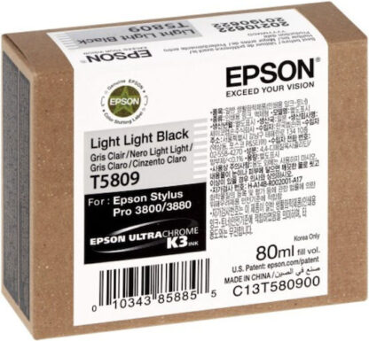 Epson T5809 Light Light Black Γνήσιο Μελάνι Εκτυπωτή InkJet Μαύρο (C13T580900)