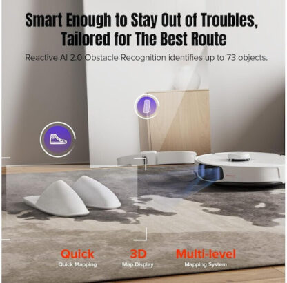 Roborock S8 MaxV Ultra Σκούπα Ρομπότ για Σκούπισμα & Σφουγγάρισμα με Χαρτογράφηση και Wi-Fi Λευκή