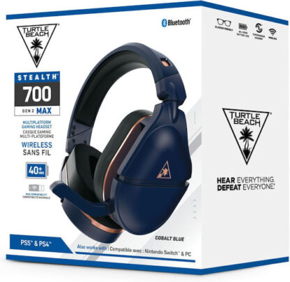 Turtle Beach Stealth 700P Gen 2 Max Ασύρματο Over Ear Gaming Headset με σύνδεση USB Cobalt Blue for PS4 / PS5