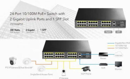 Cudy FS1026PS1 network switch Unmanaged Gigabit Ethernet (10/100/1000) Power over Ethernet (PoE) Black