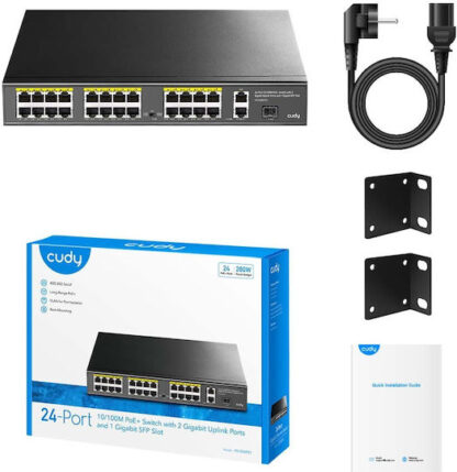 Cudy FS1026PS1 network switch Unmanaged Gigabit Ethernet (10/100/1000) Power over Ethernet (PoE) Black