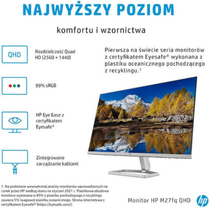 HP M27fq IPS Monitor 27" QHD 2560x1440 με Χρόνο Απόκρισης 5ms GTG