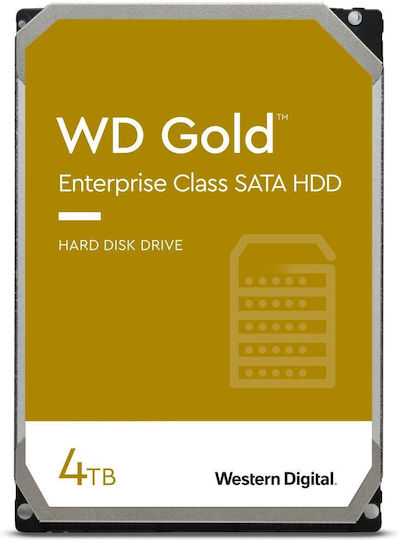 Western Digital Gold 4TB HDD Σκληρός Δίσκος 3.5" SATA III 7200rpm με 256MB Cache για NAS / Server Κωδικός: WD4004FRYZ