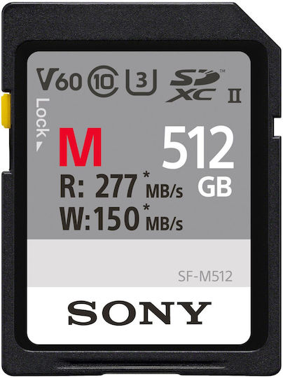 Sony SDXC M series         512GB UHS-II Class 10 U3 V60