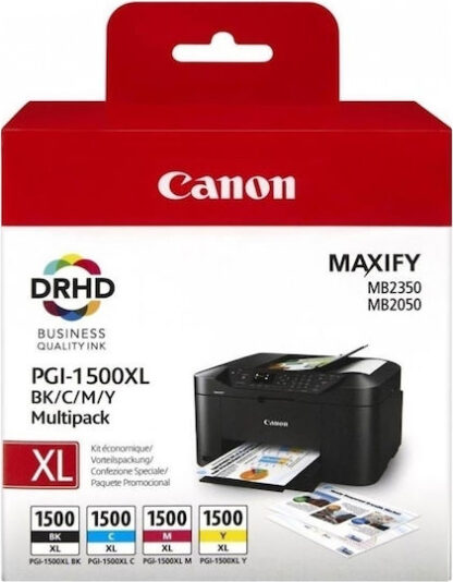 Canon Pgi-1500 Xl Bk C M Γνήσιο Πακέτο Μελανιών Εκτυπωτή InkJet Κυανό (9182B010)