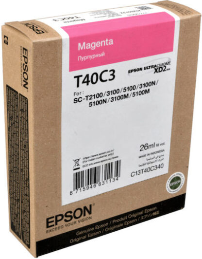 Epson UltraChrome XD2 T40C340 Γνήσιο Μελάνι Εκτυπωτή InkJet Ματζέντα (C13T40C34N)