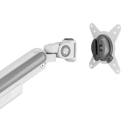 Ergo Office ER-751 Monitor Desk Mount Gas Spring 9kg Adjustable VESA 75x75 100x100 17  - 32  White Silver Clamp Mount Single Arm LED LCD QLED OLED