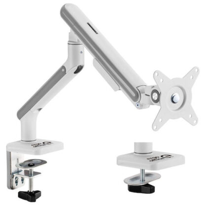 Ergo Office ER-751 Monitor Desk Mount Gas Spring 9kg Adjustable VESA 75x75 100x100 17  - 32  White Silver Clamp Mount Single Arm LED LCD QLED OLED