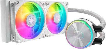 CoolerMaster Masterliquid PL240 Flux Υδρόψυξη Επεξεργαστή Διπλού Ανεμιστήρα 120mm για Socket AM4/AM5/1700/1200/115x με ARGB Φωτισμό Λευκή