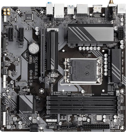 GIGABYTE B760M DS3H AX Motherboard - Supports Intel Core 14th Gen CPUs  6+2+1 Phases Digital VRM  up to 7600MHz DDR5 (OC)  2xPCIe 4.0 M.2  Wi-Fi 6E  2.5GbE LAN  USB 3.2 Gen 2