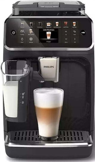 Philips Series 5500 Αυτόματη Μηχανή Espresso 1500W Πίεσης 15bar για Cappuccino με Μύλο Άλεσης Μαύρη
