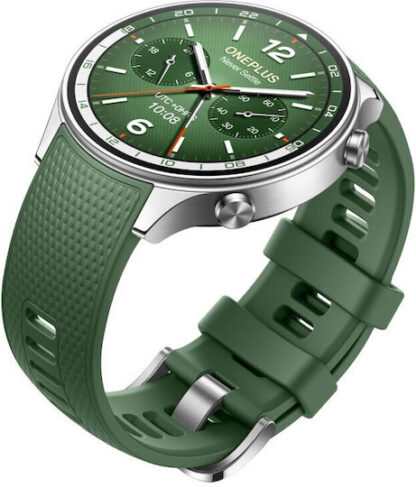 OnePlus Watch 2R Stainless Steel 47mm με Παλμογράφο (Πράσινο)