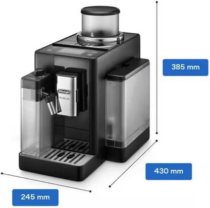 De'Longhi Rivelia Αυτόματη Μηχανή Espresso 1450W Πίεσης 19bar για Cappuccino με Μύλο Άλεσης Onyx Black