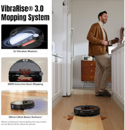 Roborock S8 MaxV Ultra Σκούπα Ρομπότ για Σκούπισμα & Σφουγγάρισμα με Χαρτογράφηση και Wi-Fi Μαύρη