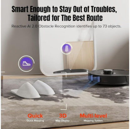 Roborock S8 MaxV Ultra Σκούπα Ρομπότ για Σκούπισμα & Σφουγγάρισμα με Χαρτογράφηση και Wi-Fi Μαύρη