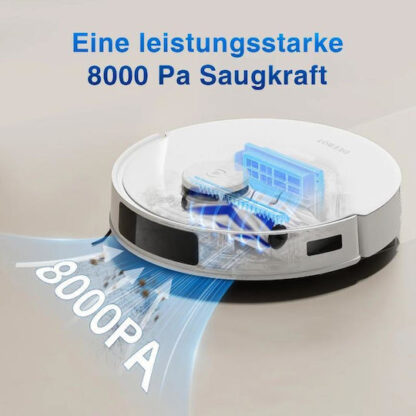 Ecovacs Deebot N20 Σκούπα Ρομπότ για Σκούπισμα & Σφουγγάρισμα με Χαρτογράφηση και Wi-Fi Λευκή